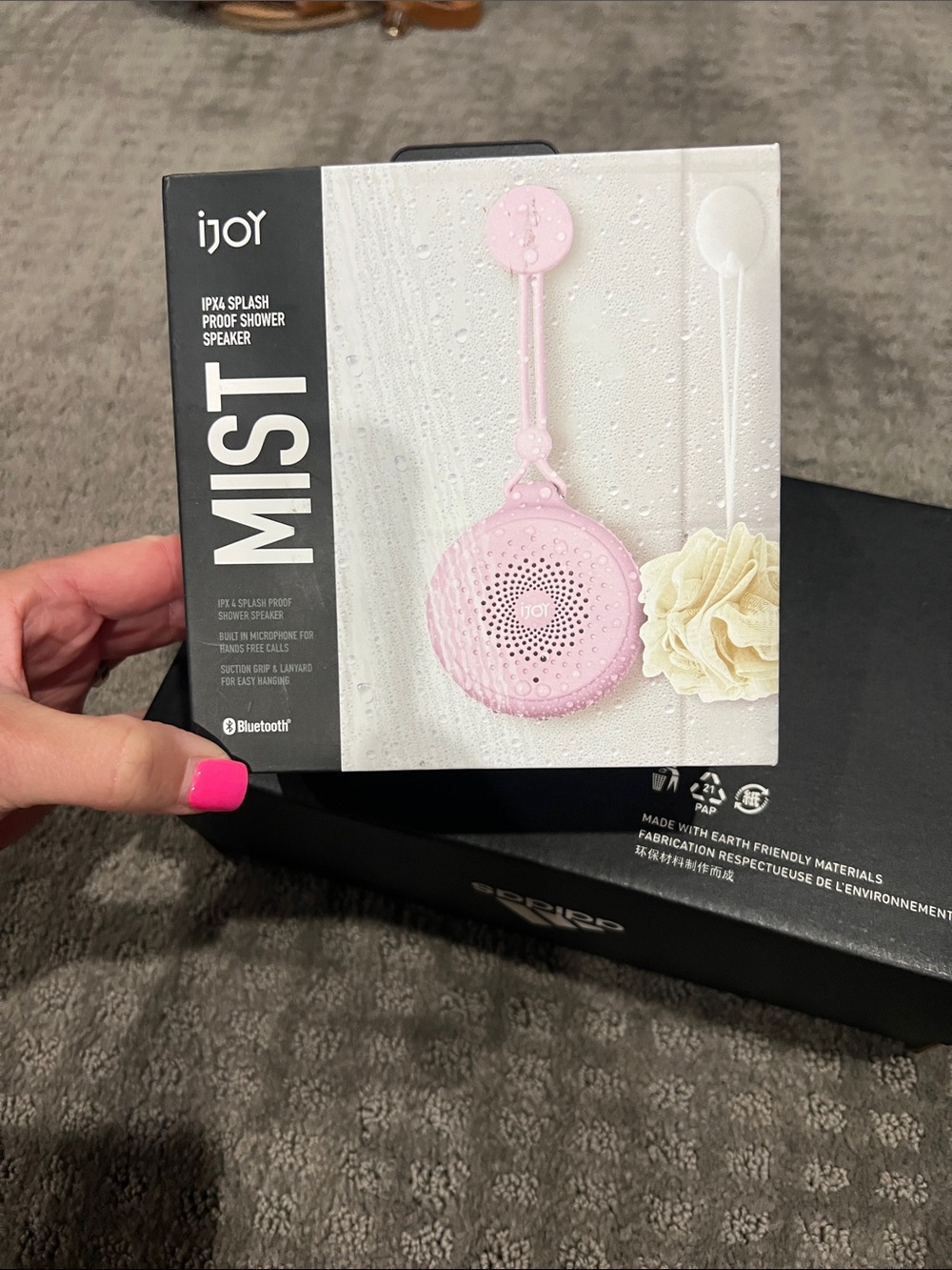 iJoy Mist IPX4 Splash-Proof Bluetooth Shower Speaker - Pink